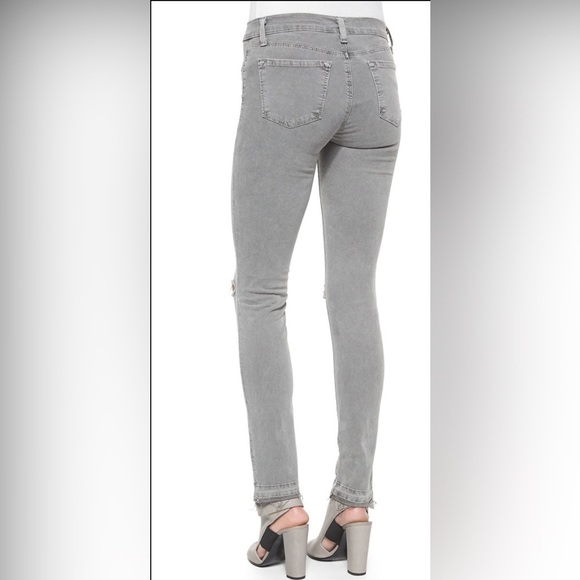 J. BRAND SILVER FOX RELEASED RAW HEM RIPPED KNEE ANKLE SKINNY JEANS 24 - Picture 2 of 14